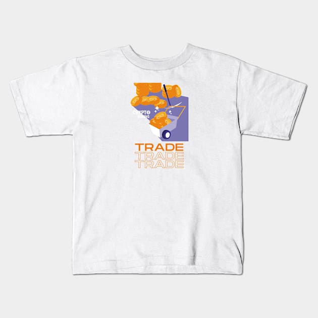 Mining Bitcoin Kids T-Shirt by CryptoHunter